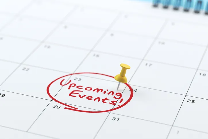 Kalender mit markiertem Termin für eine anstehende Veranstaltung